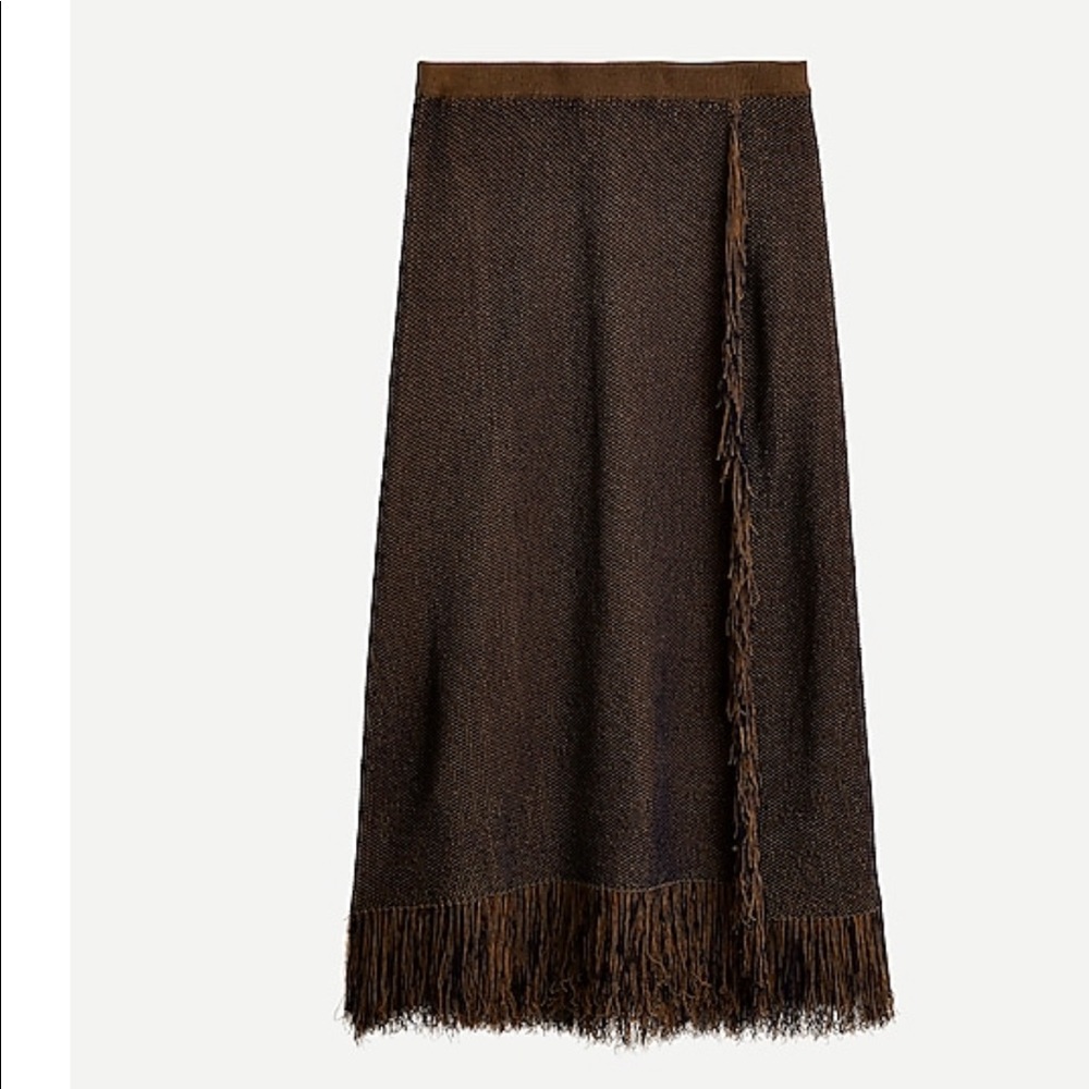 🦋 NWT JCrew Sweater Midi Skirt with fringe